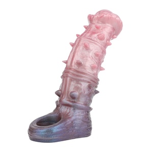 Horse Hollow <b>Dildo</b> with Spikes Stimulation Cock Sheath Adult Penis Extender Sex Toys for Men Reusable Silicone Condom for Couple - Product Image 2