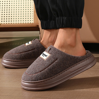 Nouvelles pantoufles confortables en mousse EVA recyclable pour hommes, style champignon, plateforme en coton, vente en gros