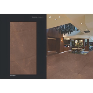 Baldosas de cerámica tamaño jumbo 1200x2400mm Aramani Brown para decoración de pisos y paredes de salas de estar de lujo, piedra sinterizada tipo mármol Fox - Product Image 1