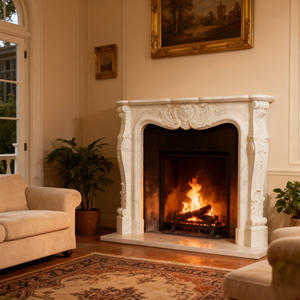 Cheminée en marbre blanc naturel au design moderne, <span class=keywords><strong>prix</strong></span> direct usine, pour usage domestique et hôtelier, installation intégrée - Product Image 3