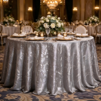 Nappe ronde jacquard à feuilles scintillantes haut de gamme, nappe de luxe pour mariage, banquet d'hôtel, fête d'anniversaire, vente en gros
