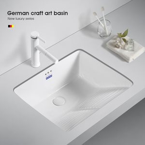 Lavabo Pequeño Moderno de Cerámica para Debajo del Mostrador, Diseño Integrado para un Lavado Conveniente en Mesa, Apartamento, Balcón, Lavandería, Baño - Product Image 6