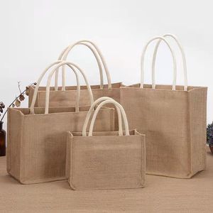 Custom logo Sublimation Blank Printed Linen <strong>Wholesale</strong> <strong>Jute</strong> <strong>Tote</strong> <strong>Bags</strong> with Pocket and Zipper - Product Image 3