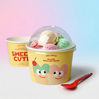 Gobelet à crème glacée jetable personnalisé, bol en papier pour crème glacée à motif animal de dessin animé, bol à yaourt, gobelet en papier pour pudding, boîte à gâteau en papier