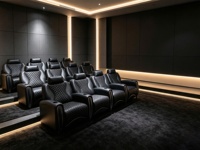 Maßgefertigtes Luxus-Heimkino-Sofa mit Vollständig Elektrischer Liegefunktion aus Echtem Leder VIP-Kinositzplätze für Villen und Kellerräume