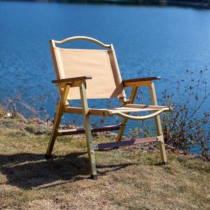 Chaise pliante de camping de <span class=keywords><strong>jardin</strong></span> JIFENG Outdoors, cadre en cuivre moderne, accoudoirs en noyer noir d'Amérique du Nord, <span class=keywords><strong>toile</strong></span> kaki résistante - Product Image 2