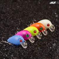 Mini crankbait flottant carré en ABS 30mm 2g avec hameçon triple aiguisé et sonore pour pêche en eau douce peu profonde (truite, brochet, perche)