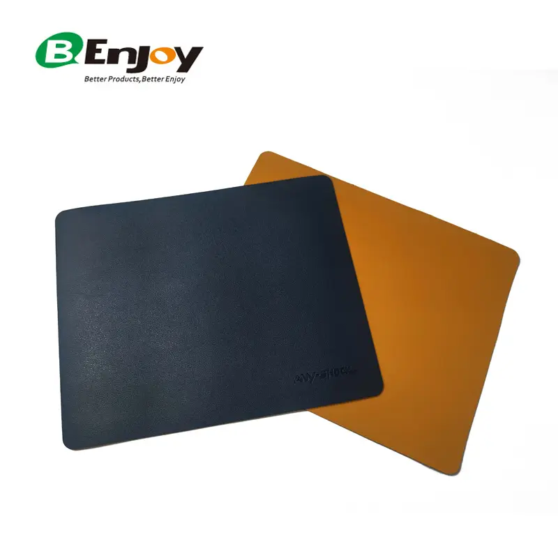 Diskon Besar Logo Kustom Sisi Ganda PU Kulit Mouse Pad Kantor dengan Lapisan Tahan Air dan Dukungan Suede Anti Selip