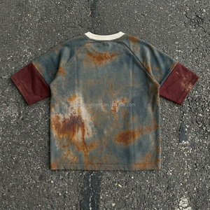 Camiseta con efecto acid wash, camiseta lisa lavada, camisetas 100% algodón, cuello redondo, para hombre, camiseta personalizada de alta calidad para hombre - Product Image 3