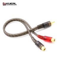 Câble adaptateur de séparation Audio de voiture, 5 pièces, RCA Y, un à deux connecteurs, vente en gros