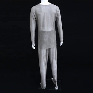 Gilet <span class=keywords><strong>à</strong></span> manches longues en maille métallique résistante aux coupures en acier inoxydable 316L pour boucher et industrie de la viande - Product Image 3