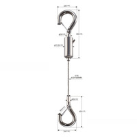 Ensembles d'élingue en fil d'acier inoxydable de haute qualité pince à fil réglable et kit de suspension de câble de coupleur de plafond pour feux de signalisation