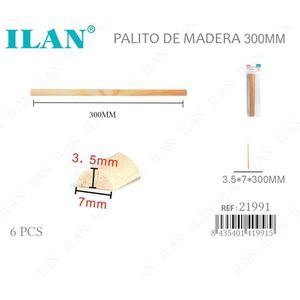 Bastoncini di Legno Ilan 3.5x7x300mm Semicircolari 6 Pezzi per Artigianato - Product Image 1