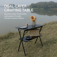 Table pliante rectangulaire d'extérieur en aluminium, style japonais, télescopique, pour balcon/camping, mobilier d'extérieur