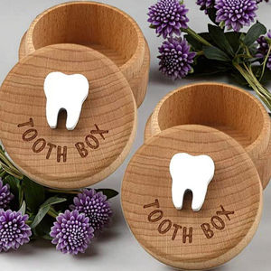 Scatola in Legno 3D per Denti da Latte, Design Moderno, Ecologica, Incisa, Contenitore Sicuro per Bambini e Bambine - Product Image 5