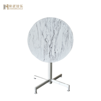 Table de jardin en stratifié haute pression Hua Jiale China Manufactory, table ronde de salle à manger extérieure en HPL