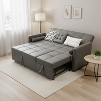 Sofá Cama Convertible Moderno de Tela Italiana con Colchón, Plegable, de 2 Plazas, para Apartamento u Hotel, Sofá Cama para Sala de Estar