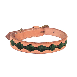 Leather Dog <b>Collar</b> with Geometric Stitching Adjustable Buckle Closure Classic Style for Dogs All Seasons - Product Image 1