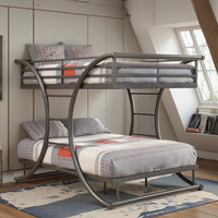 Lit superposé à double étage avec structure en métal, forte capacité de charge, design moderne pour l'école, l'hôpital, l'appartement, couleur personnalisée