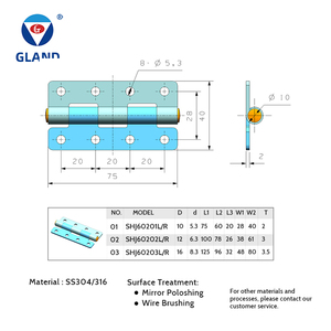 Charnières de porte invisibles en acier inoxydable 304 pour camions et remorques, charnières de porte de bus pour portes lourdes – Prix direct usine chinoise - Product Image 3