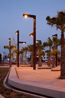 Lampadaire LED à double tête en alliage d'aluminium anti-corrosion personnalisé avec IP65, blanc chaud 3500K, angle de faisceau 80°, 4000LM pour parc
