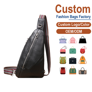 Bolso de pecho para hombre de cuero genuino con cierre de cremallera |   Ropa Urbana de Verano Impermeable y Antirrobo para Marcas Urbanas - Product Image 1