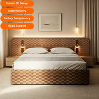 Base de Cama Moderna Personalizada de Madera de Haya Sólida, Estilo Mid-Century, de Lujo, con Garantía de 10 Años, Tamaño King, para Muebles de Dormitorio
