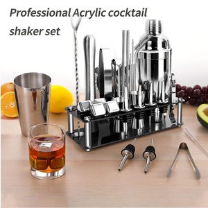 Acryl-Ständer <span class=keywords><strong>Shaker</strong></span>-Becher Cocktail-Mixer-Set Edelstahl-Eiswürfel Barkeeper-Werkzeuge 23-teiliges Set - Product Image 3