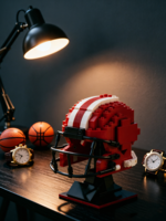 Ensembles de blocs de construction personnalisés pour casque de rugby, briques DIY, modèle de collection, cadeau, décoration, jouets éducatifs originaux en ABS