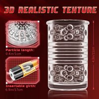 Masturbador Masculino Automático con 7 Empuje Vibrador Textura Realista Stroker Juguetes Sexuales para Hombres Masturbándose con Base de Succión