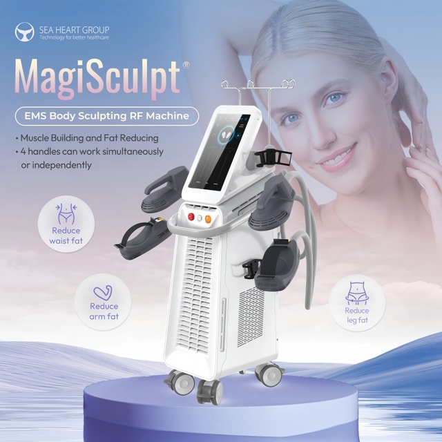 Seaheart Magisculpt Ems Contouring Slimming Machine 15 Tesla Ems Body Muscle Stimulator 4 5 Handle RF Ems Shape Machine