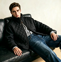 Veste matelassée écologique à col montant personnalisée avec motif diamant et broderie pour l'hiver