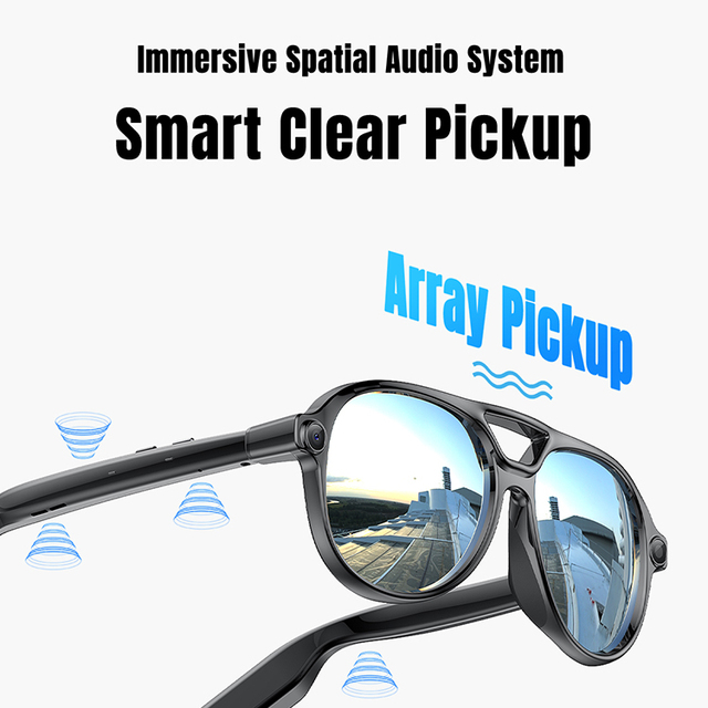 AG-Fly Fashionable Smart AI Glasses BT6.0 800W 1080HD Shoot Camera Real-time WIFI Translation Magnetic Charging AI Wake on Voice