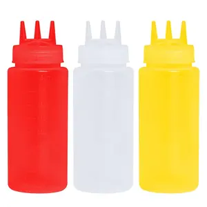 Bottiglie di condimento a 3 fori bottiglie personalizzate bottiglia di plastica per alimenti