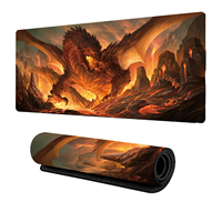 Tapis de souris de jeu en caoutchouc personnalisé à thème dinosaure anime, marque privée, surface lisse, 900x400mm, carré, couleur et logo personnalisés, en stock