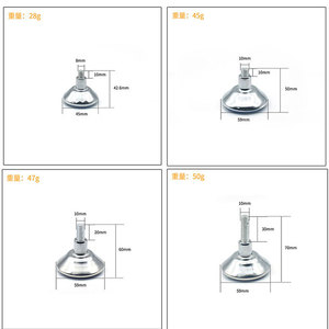 Pieds de meubles réglables M8 M10 en alliage de zinc, base antidérapante de 45mm 59mm, vis pour table, étagère, chaise, design minimaliste - Product Image 1