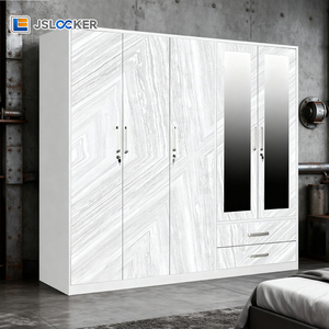 Jslicker OEM/ODM Nhà Cung Cấp In Tủ Quần Áo Với Gương Thép Phòng Ngủ Kim Loại Tủ Quần Áo Với Cửa Trượt Và Ngăn Kéo - Product Image 1
