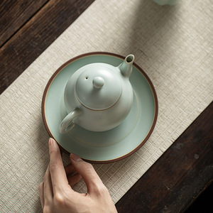 Tianqing Ru Kiln Ceramic Teapot <b>Small</b> Round Porcelain With <b>Lid</b> For Kung Fu Tea Set - Product Image 4