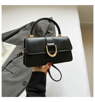Bolso Bandolera Pequeño Cuadrado de Color Sólido, Informal y Portátil, Nuevo Bolso Cruzado Texturizado de Moda Otoño-Invierno para Mujer