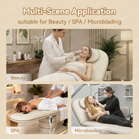 Cama de Belleza Eléctrica Madamcenter 2 en 1, Mesa de Spa Estética, Sillón de Bienestar Moderno Ergonómico con Altura/Respaldo/Piernas Ajustables y Silencioso