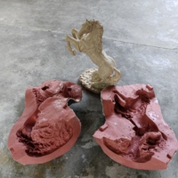Moules en silicone en forme d'animaux pour usage domestique, pour la fabrication de figurines en plâtre, béton ou résine pour chiens