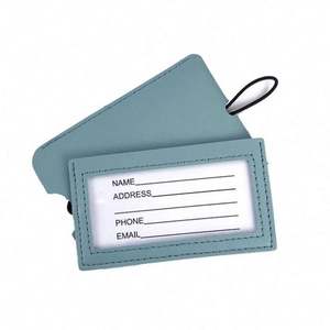 Etiqueta de Equipaje Personalizable de Cuero PU, Etiqueta de Identificación con Tarjeta de Dirección para Maletas de Viaje - Product Image 3