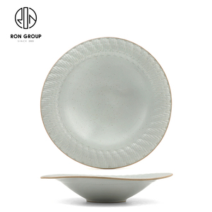 Vaisselle en céramique blanche irrégulière résistante à la chaleur minimaliste, <span class=keywords><strong>plat</strong></span> de service pour salade et bœuf de 9/11 pouces, vaisselle de table - Product Image 6