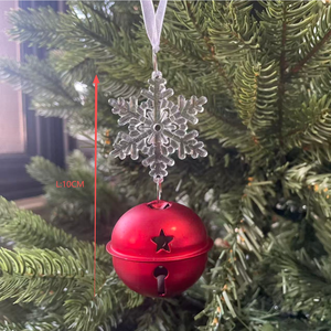 Colgante de Navidad Copo de nieve Campana Colgante Adorno de árbol de Navidad Copo de nieve Colgante Campana dorada Colgante - Product Image 6