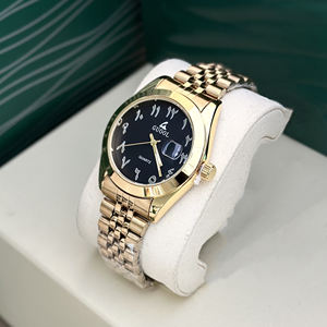 Luxury Designer Style Automatic <b>Watch</b> Gold Case 36mm <b>Black</b> Dial with Day and Date Display Mechanical <b>Men</b> Wristwatch - Product Image 3