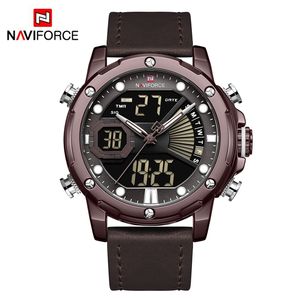 Reloj <span class=keywords><strong>Naviforce</strong></span> NF9172L <span class=keywords><strong>9172</strong></span> Deportivo para Hombre con Doble Pantalla, Resistente al Agua, Digital, de Cuarzo, con Correa de Cuero Genuino - Product Image 5