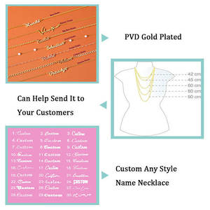 Joyería Personalizada de Lujo, Colgante con Letra Grabada, Chapado en Oro de 18K, Dijes de Acero Inoxidable, Placa con Nombre, Collar con Nombre - Product Image 4