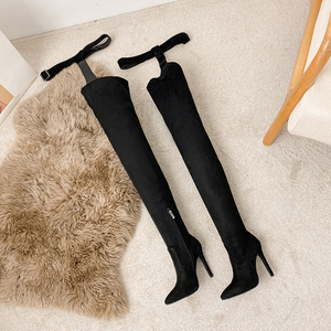 New Style 1 Pair Luxury Over Knee Long Fashion Spike Heel Snakeskin Thigh High Women's Boots - Product Image 4