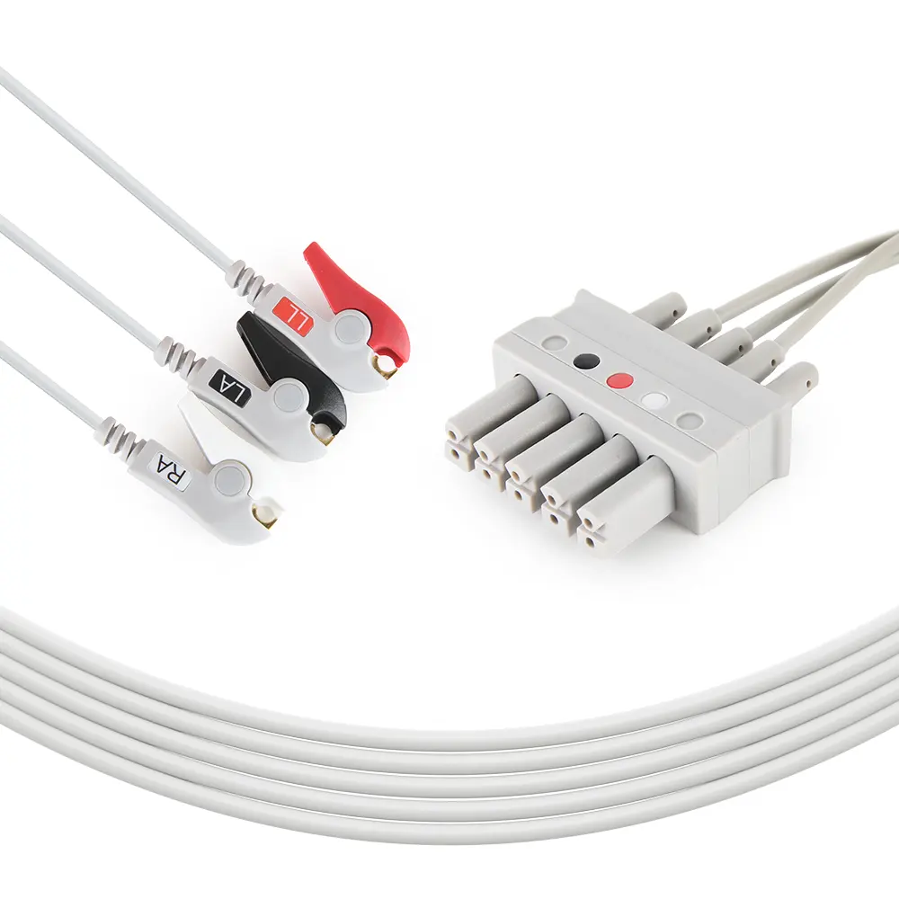 Compatibel Voor Mindray 3 Lead Ecg Leadwire, 0.9M Clip Aha Ecg Leadwires Kabel Voor Patiëntgebruik