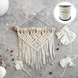 Cordon en polyester-coton naturel doux de 8 mm, 20 yards, pour macramé, cordon de serrage, pantalons de survêtement, sweats à capuche, sacs, artisanat, décorations murales tressées - Product Image 4
